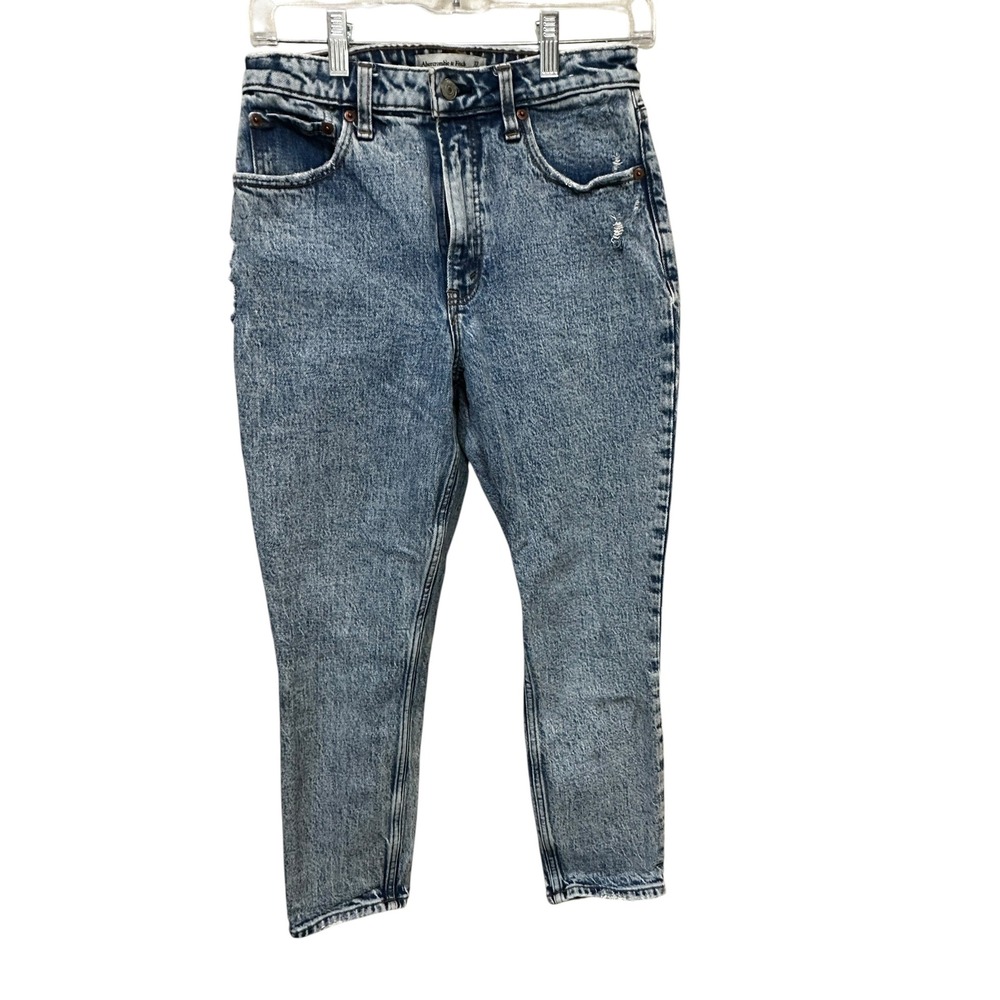 Abercrombie & Fitch The Skinny High Rise Acid Wash Blue Denim Jeans Womens 27/4s